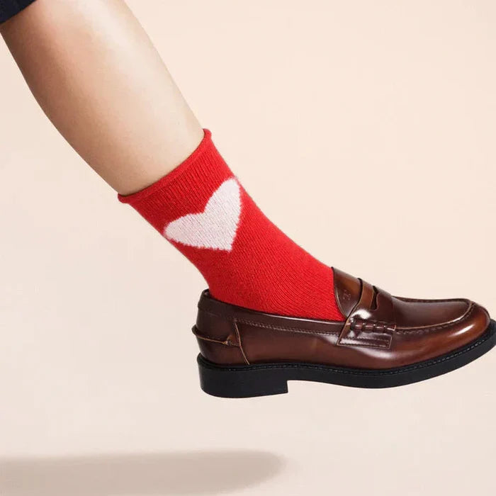 Red- Love Cashmere Crew Sock - Hansel from Basel - Printfresh