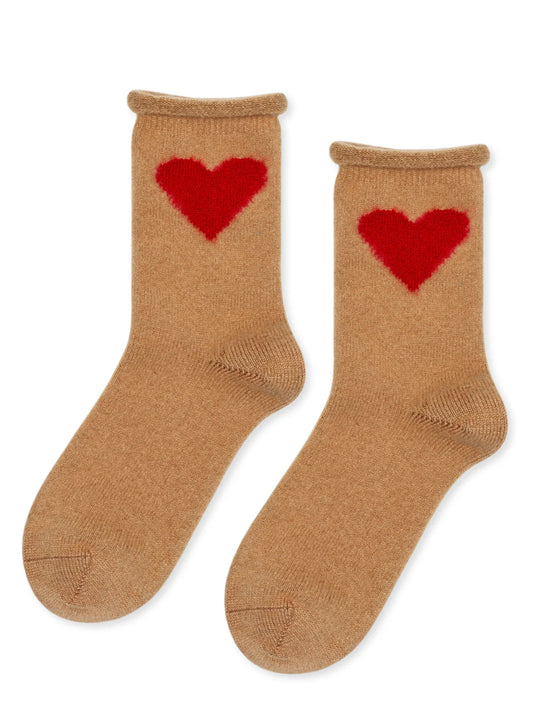 Camel - Love Cashmere Crew Sock - Hansel from Basel - Printfresh