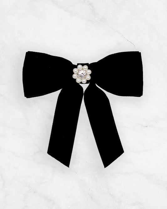 Noir - Emi Jay Mini Iconic Velvet Bow Barrette - Emi Jay - Printfresh