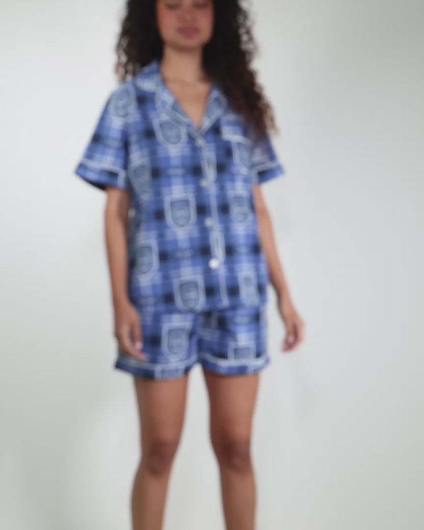 Chilton Plaid - Lightweight Flannel Short PJ Set - Rory Blue