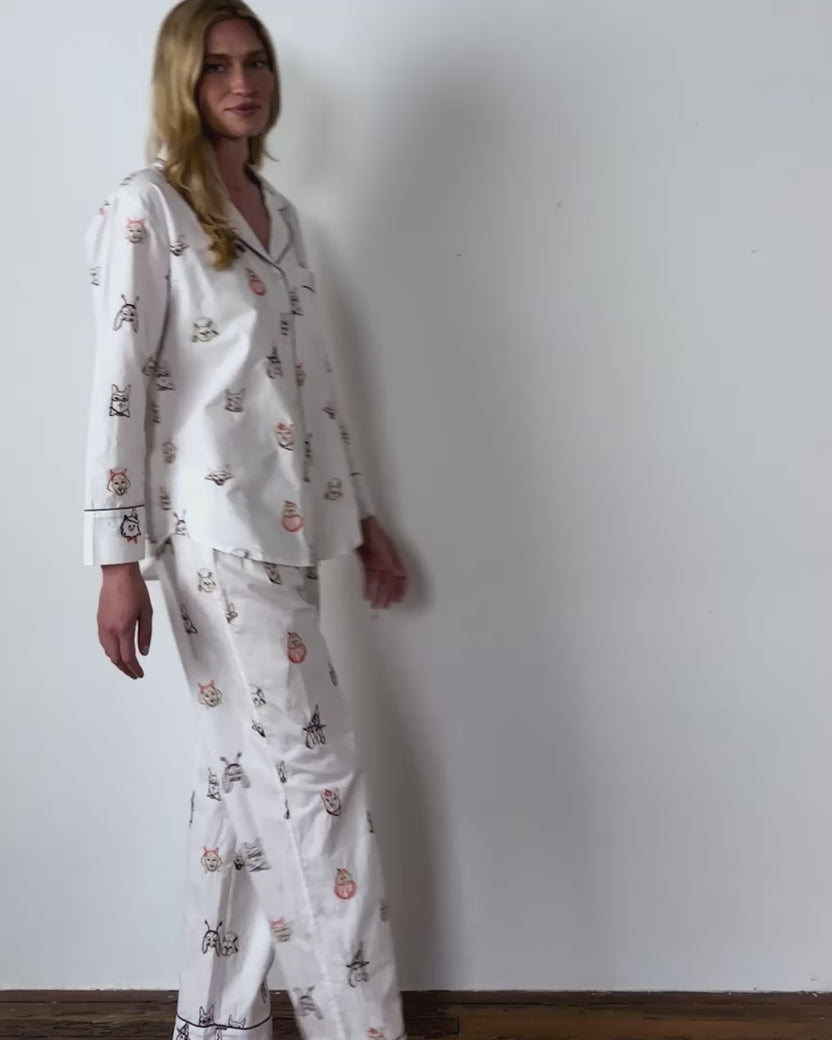 Halloween Hounds - Long PJ Set - Cloud