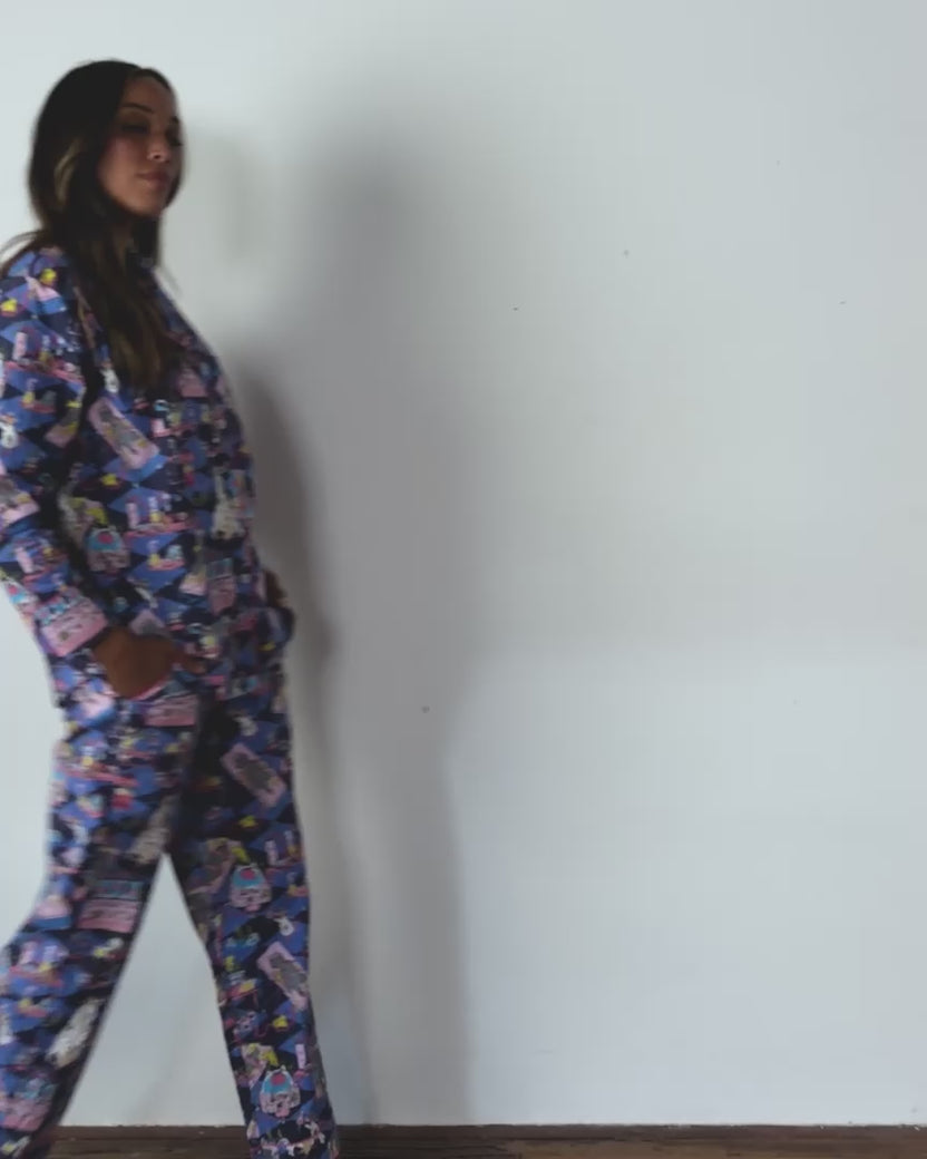 It's Alive - Long PJ Set - Checkered Sapphire