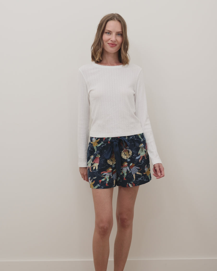 Figure Skaters - Lightweight Flannel Astrid Short - Frozen Pond