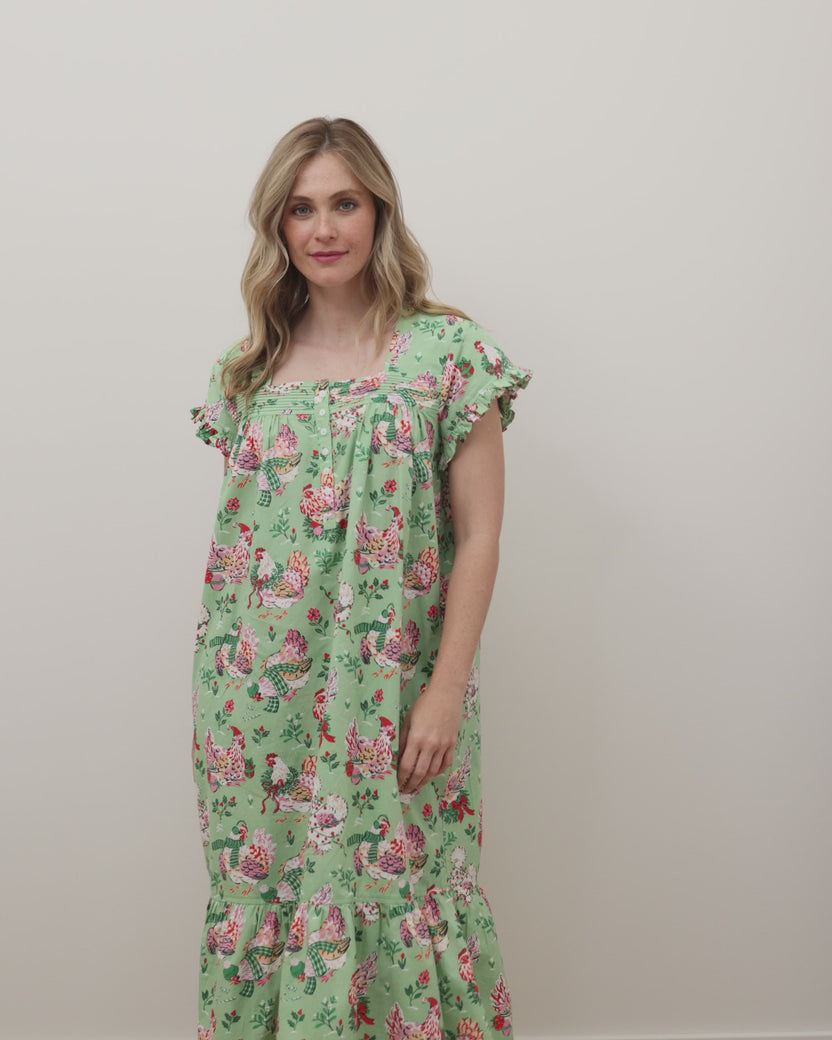 Holiday Hens - Daylight Nightgown - Sage
