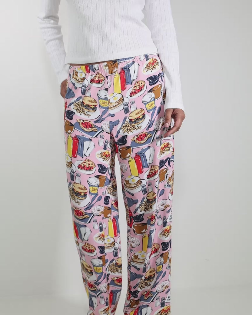Luke’s Diner - Organic Pima Modal Knit PJ Pant - Lorelai Pink