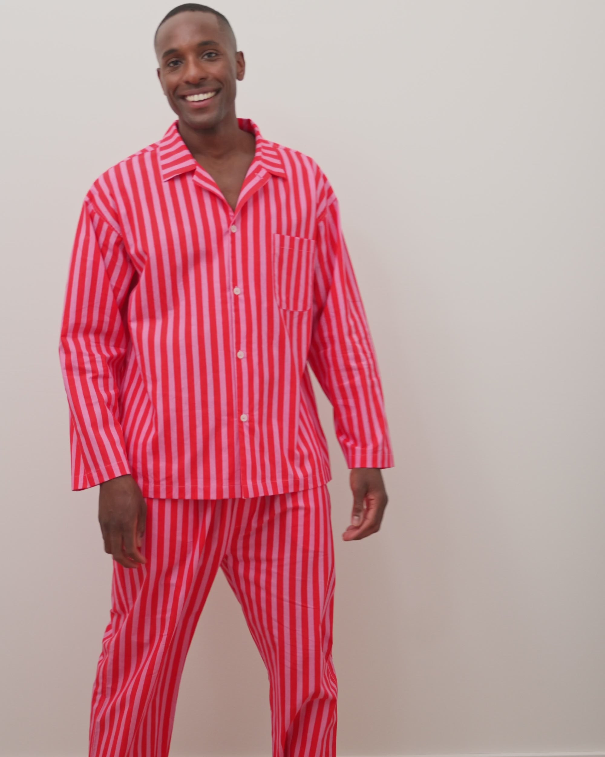 【美品・袋付】PWA STRIPED PIPING L/S TEE M Taffy Stripes - Men's Long PJ Set - Peppermint Swirl – Printfresh