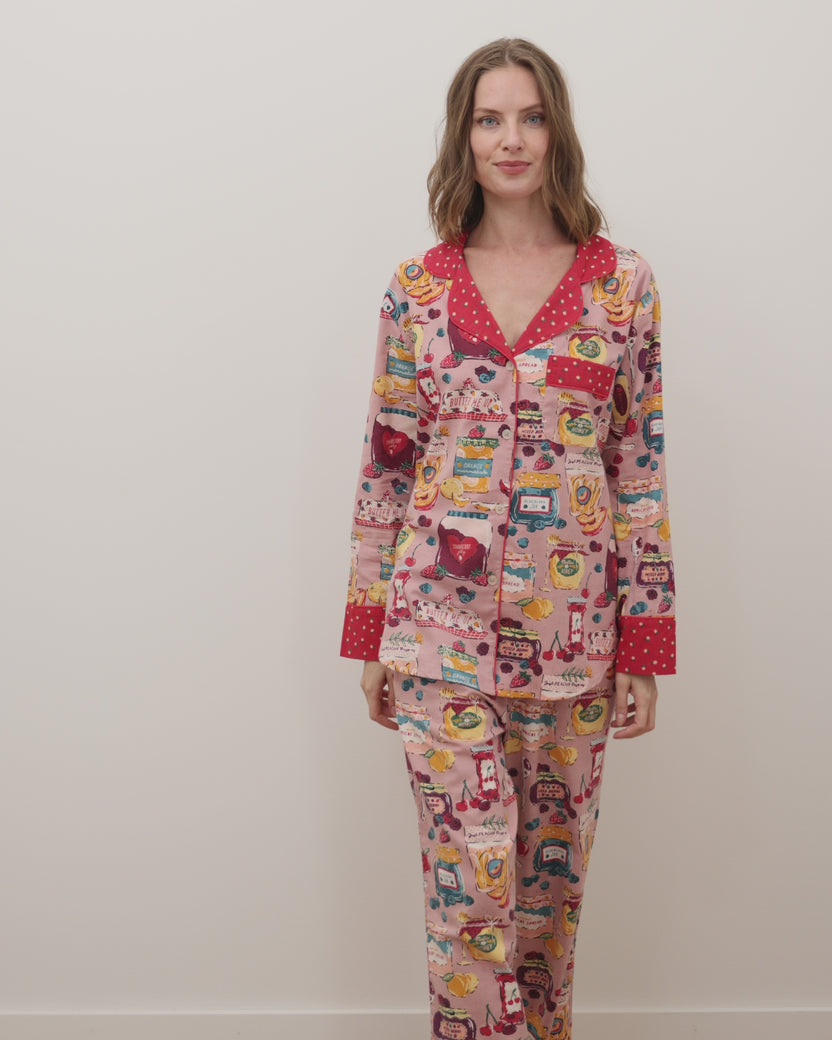 Sweet Jams - Lightweight Flannel Long PJ Set - Berry Bliss