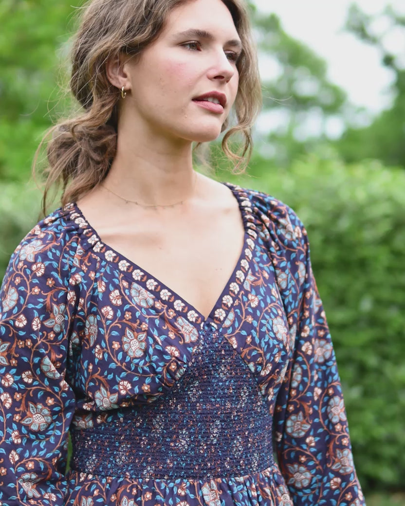 Valley Garden - Flora Dress - Midnight Sky