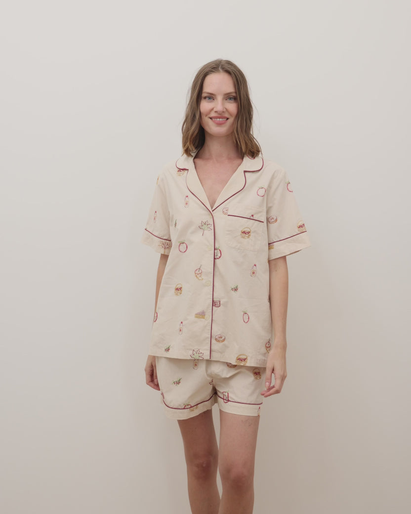 Apple Picking - Short PJ Set - Cream