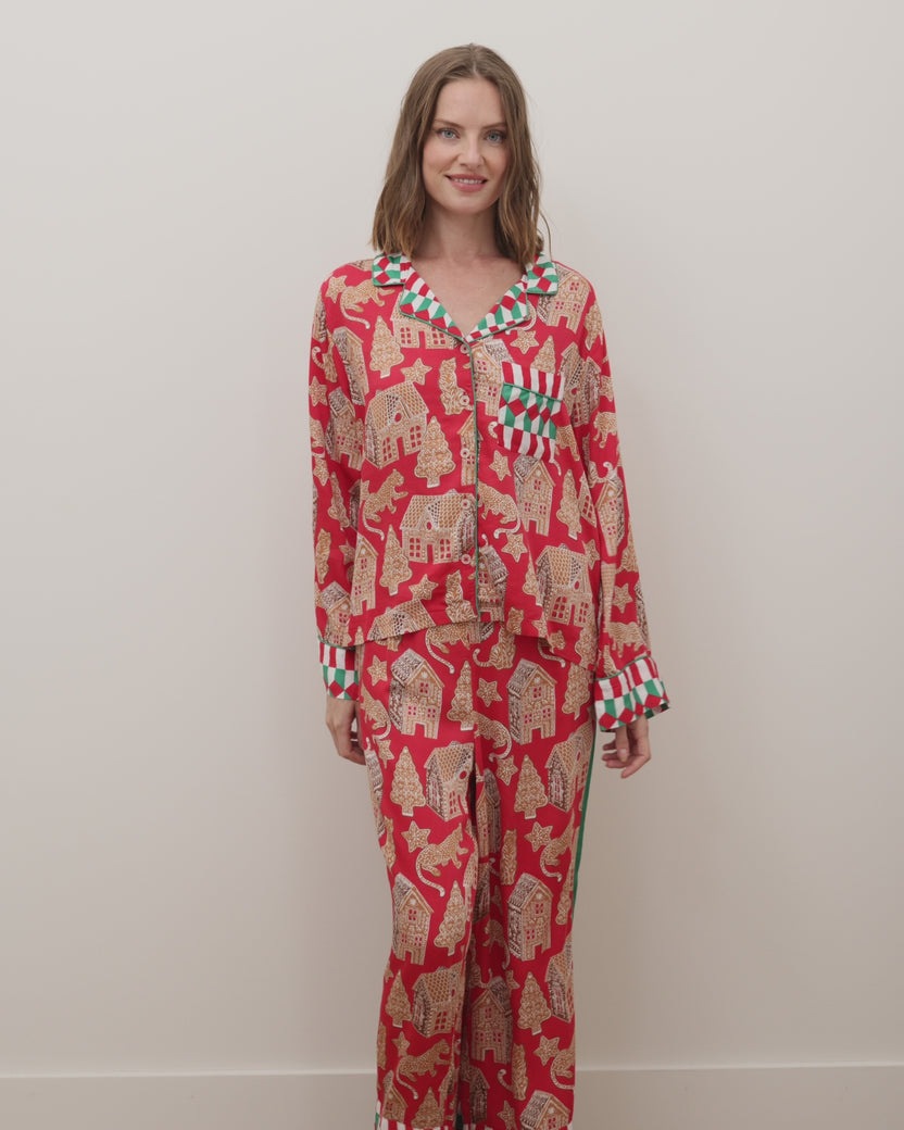 Gingerbread Party - Eco Satin Rittenhouse Set - Ruby