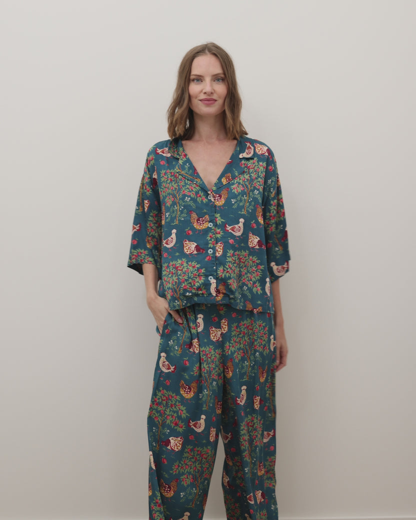 Hen House - Petite Eco Satin Wildest Dreams Set - Navy