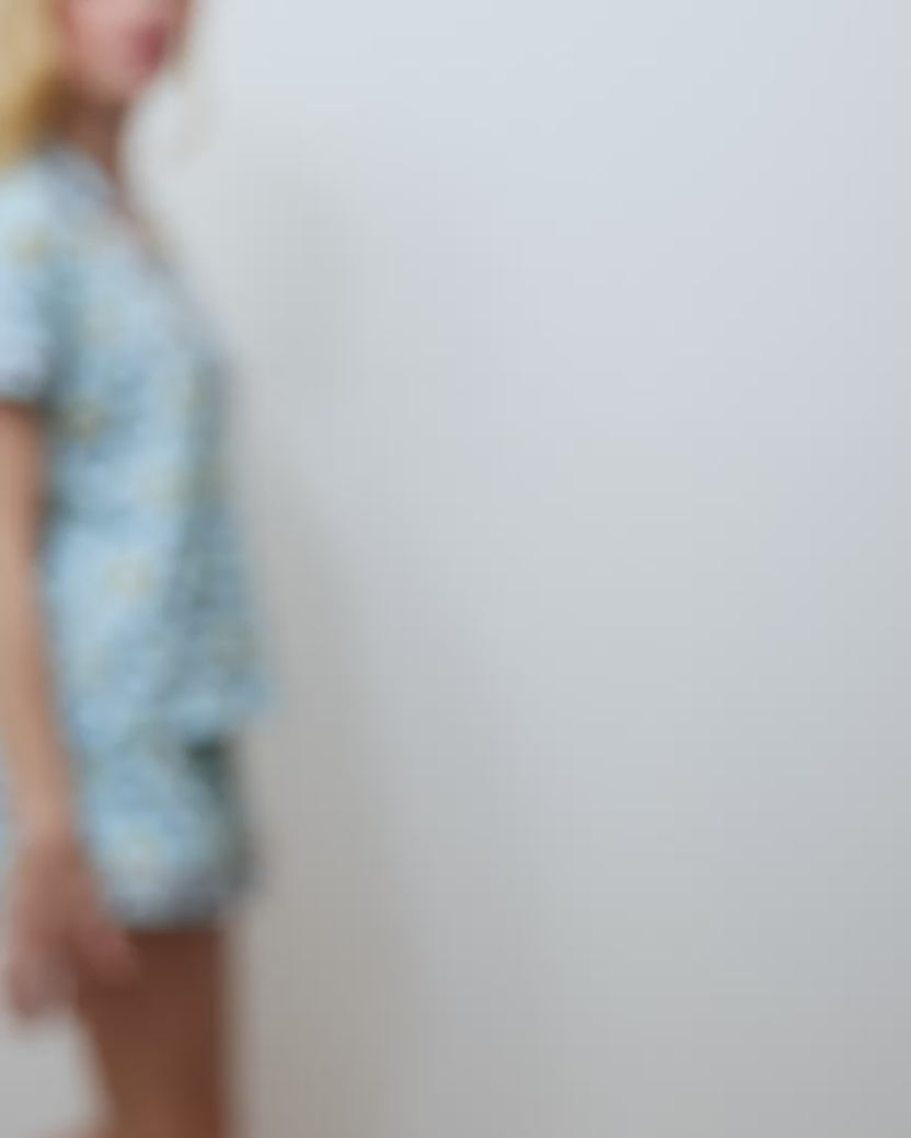 Sweet Bee - Organic Pima Modal Knit Short PJ Set - Soft Blue