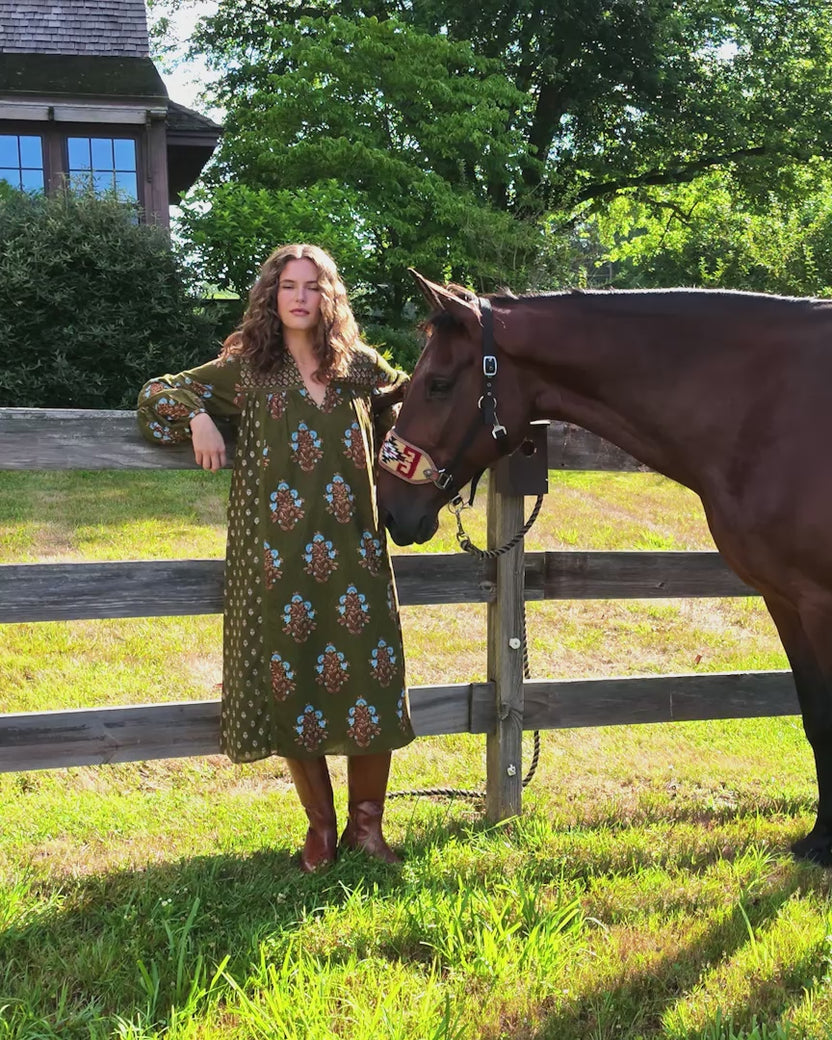 Colorado Wildflowers - Tallulah Dress - Deep Olive