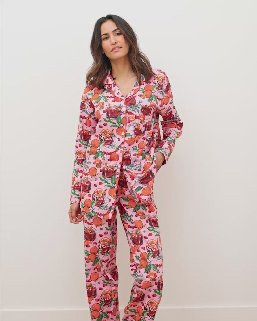 Mulled Wine - Long PJ Set - Pink Tinsel