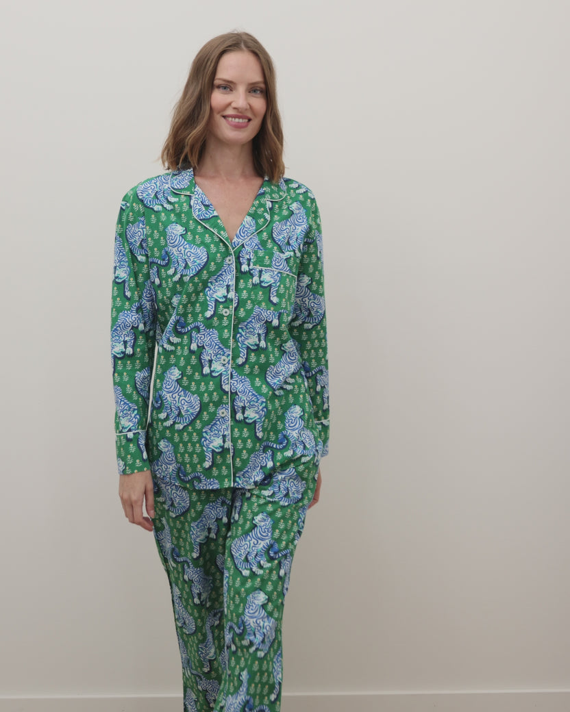 Tiger Queen - Long PJ Set - Jade
