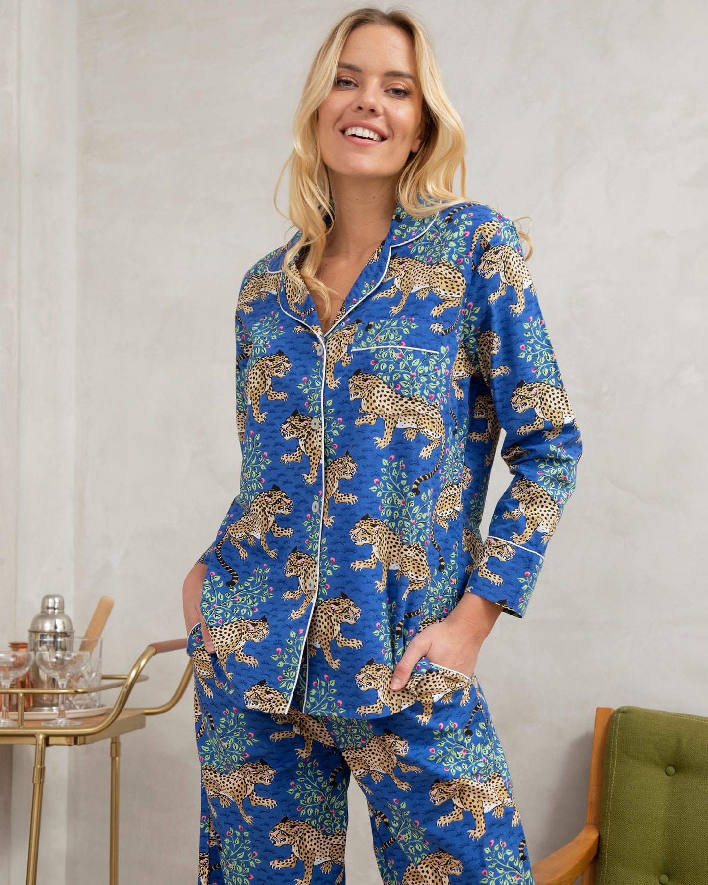 Bagheera - Long Sleep Set - Sapphire - Printfresh