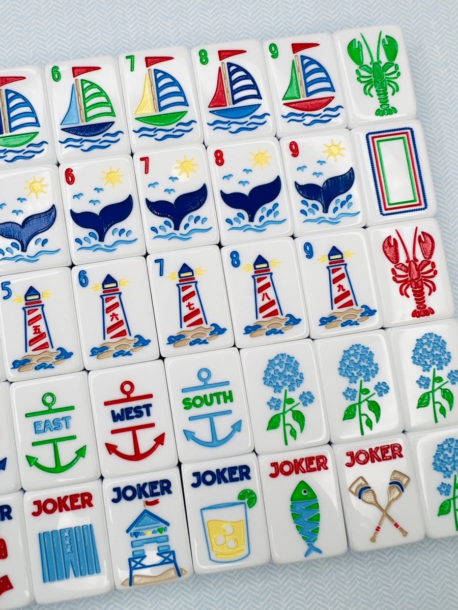 Nantucket - Mahjong Tile Set with Mat & Shufflers - Bam! Let’s Mahjong®