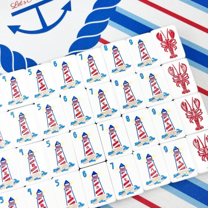 Nantucket - Mahjong Tile Set with Mat & Shufflers - Bam! Let’s Mahjong®