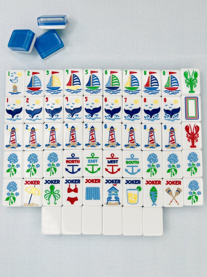 Nantucket - Mahjong Tile Set with Mat & Shufflers - Bam! Let’s Mahjong®