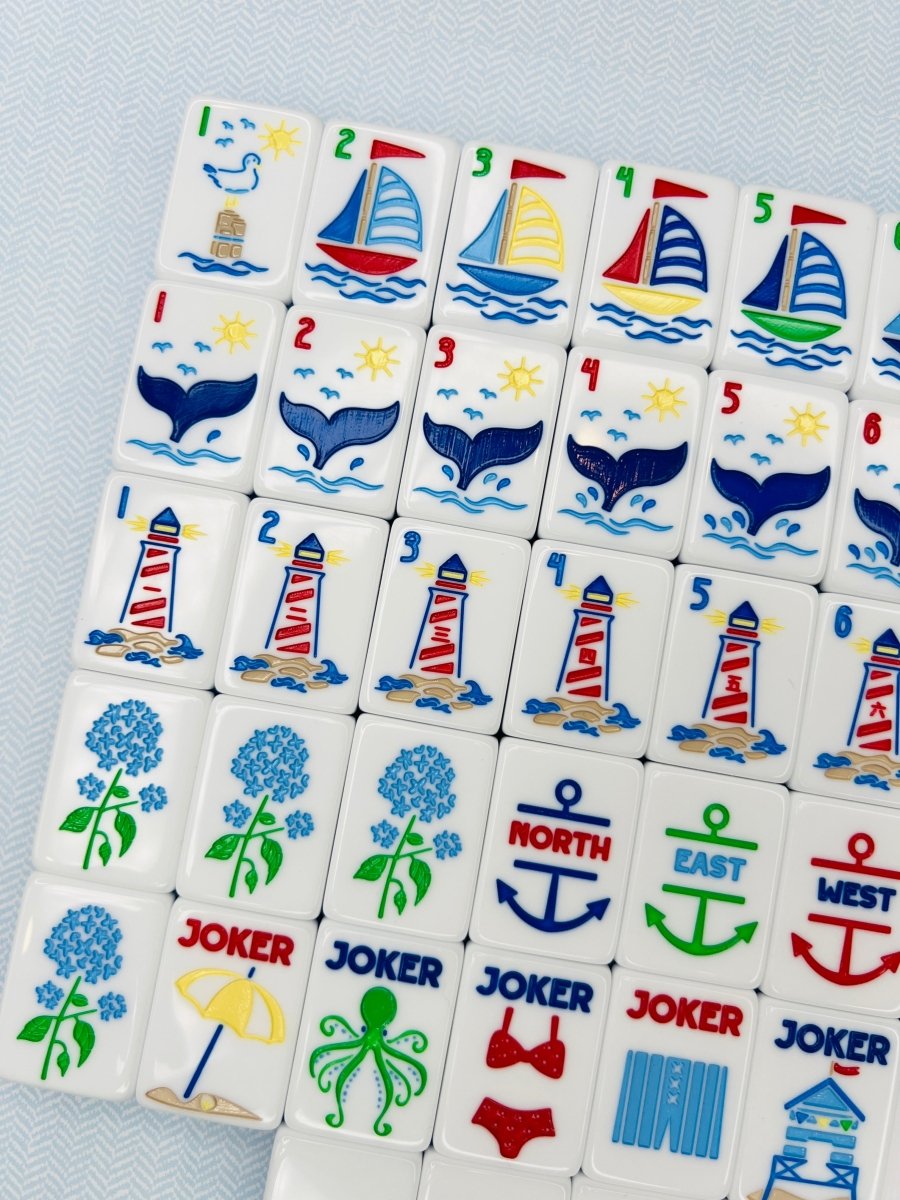 Nantucket - Mahjong Tile Set with Mat & Shufflers - Bam! Let’s Mahjong®