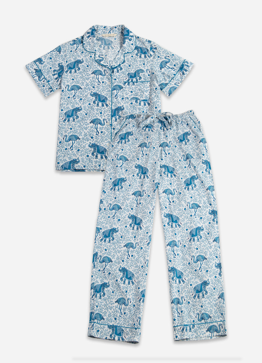 Flamenco - Short-Sleeve/Pant Set - Pale Blue - Printfresh