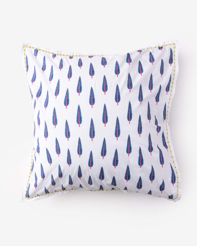 Cypress Leaf - Sham - Berry Blue - Printfresh
