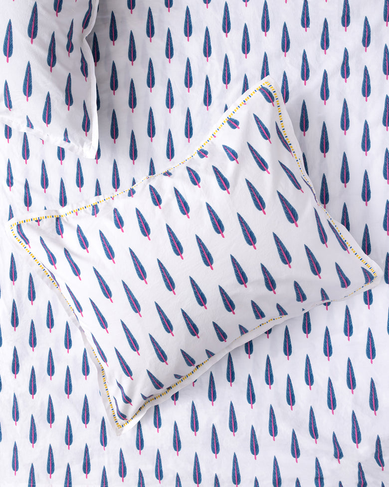Cypress Leaf - Sham - Berry Blue - Printfresh