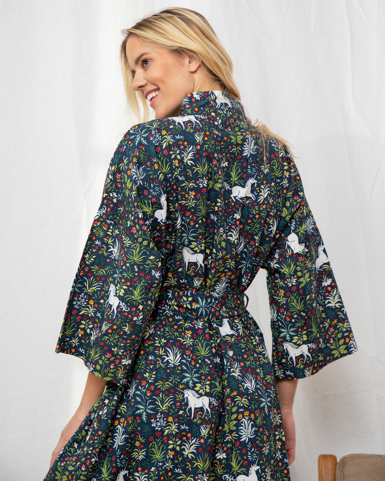 Unicorn's Garden - Robe - Indigo - Printfresh