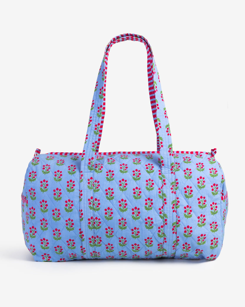 In Bloom - Quilted Duffle Bag - Denim - Printfresh