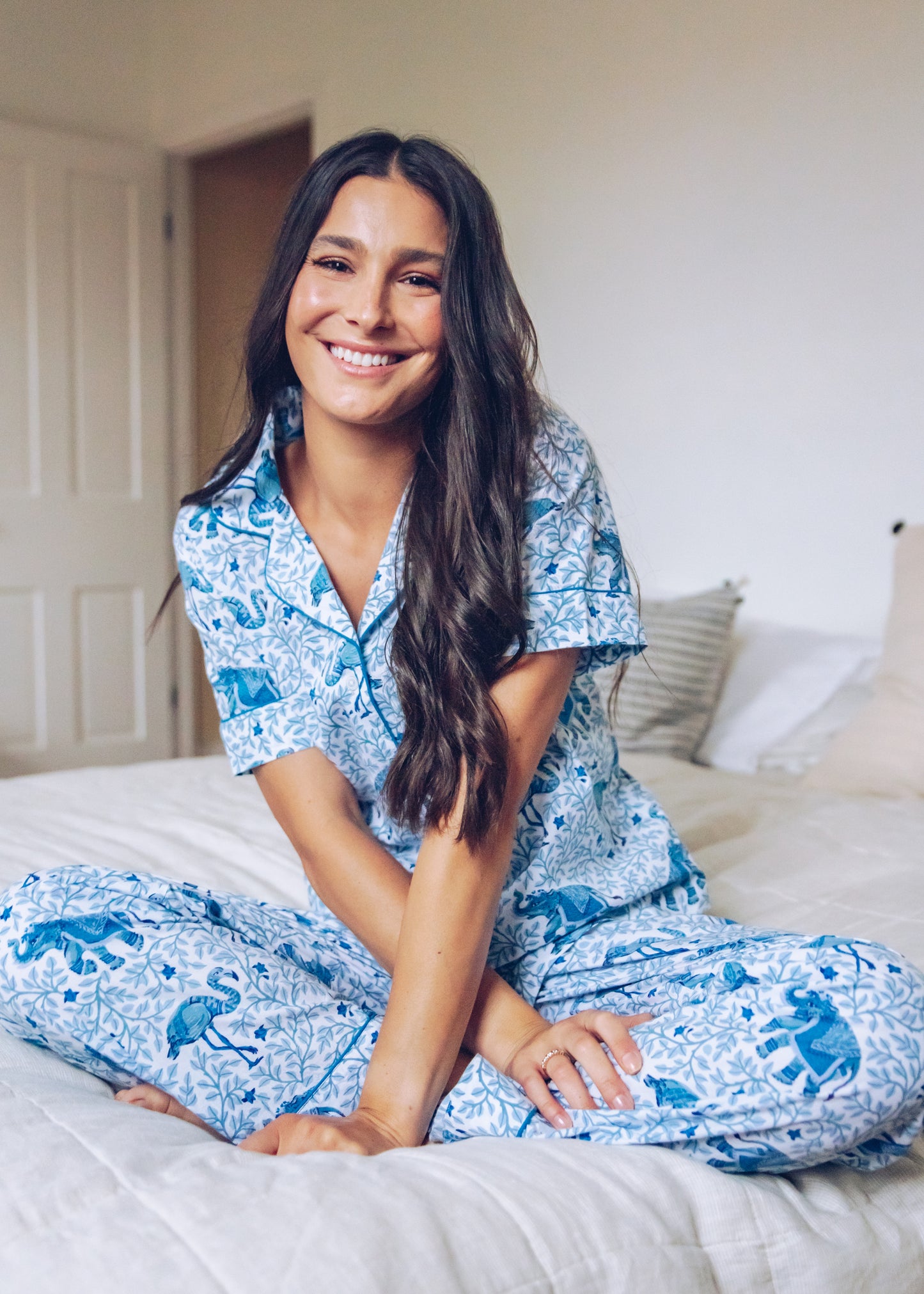 Flamenco - Short-Sleeve/Pant Set - Pale Blue - Printfresh