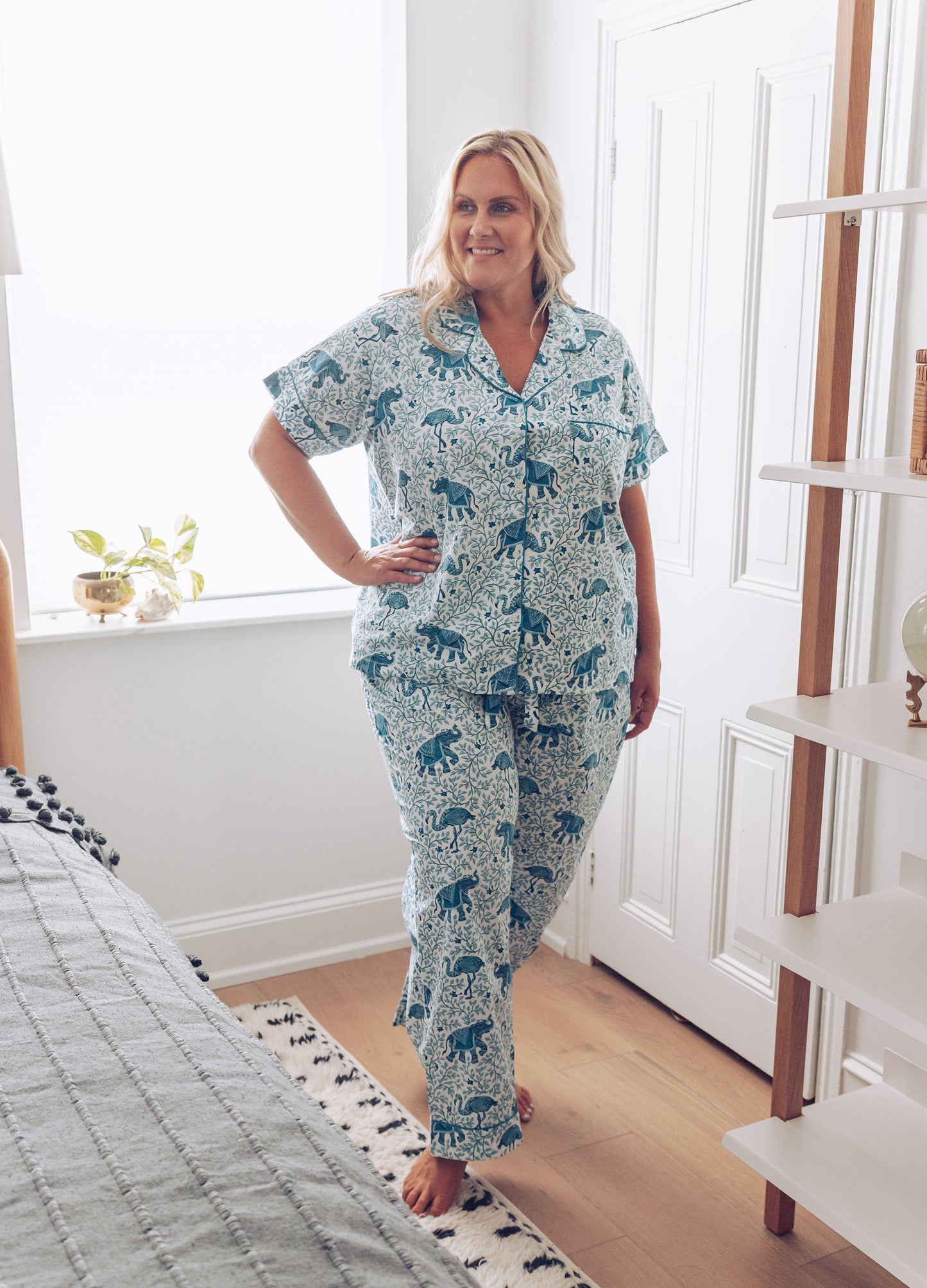 Flamenco - Short-Sleeve/Pant Set - Pale Blue - Printfresh