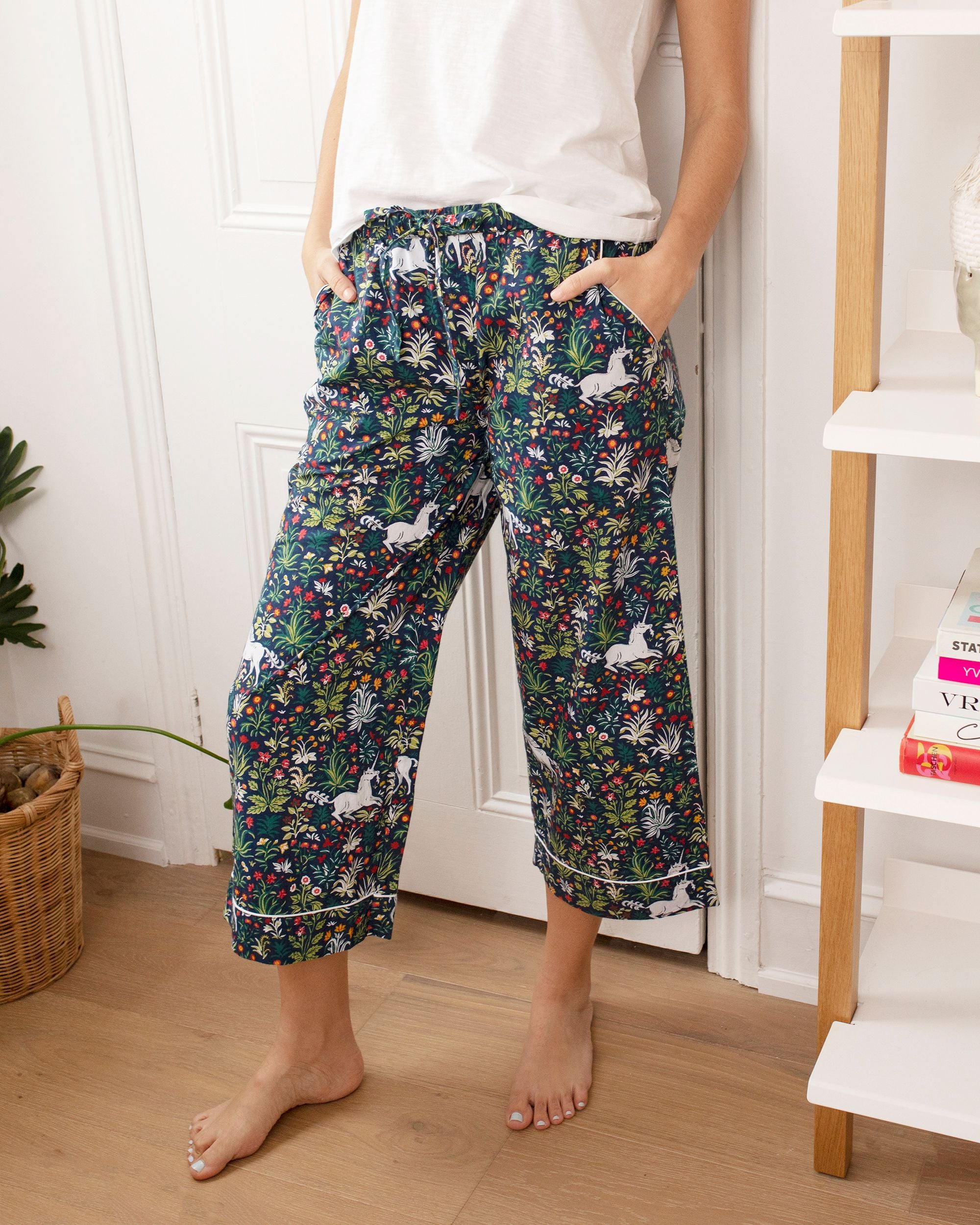 Multi Rainbow Unicorn Stars Print Loungewear Sleepwear Pyjama Bottoms Pants  -  Canada