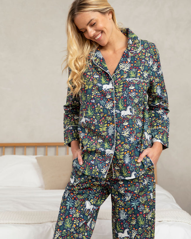 Unicorn's Garden - Long Sleep Set - Indigo - Printfresh