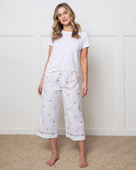 Beekeeper - Cropped Pajama Pants - Cloud - Printfresh