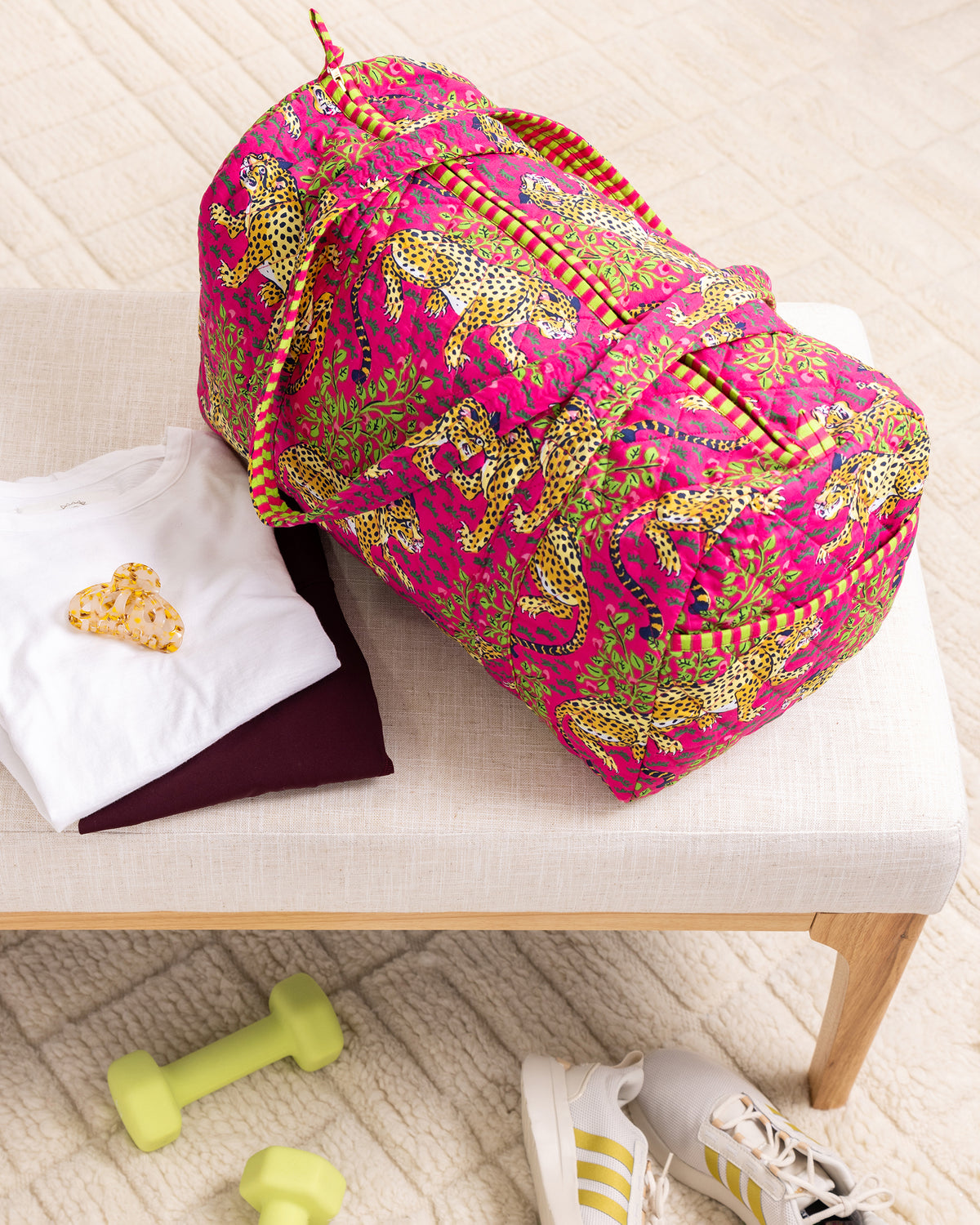 Bagheera Quilted Duffle Bag Hot Pink
