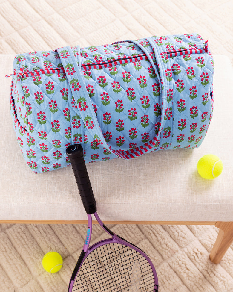 In Bloom - Quilted Duffle Bag - Denim - Printfresh