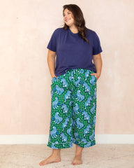 Tiger Queen - Cropped Pajama Pants - Jade - Printfresh