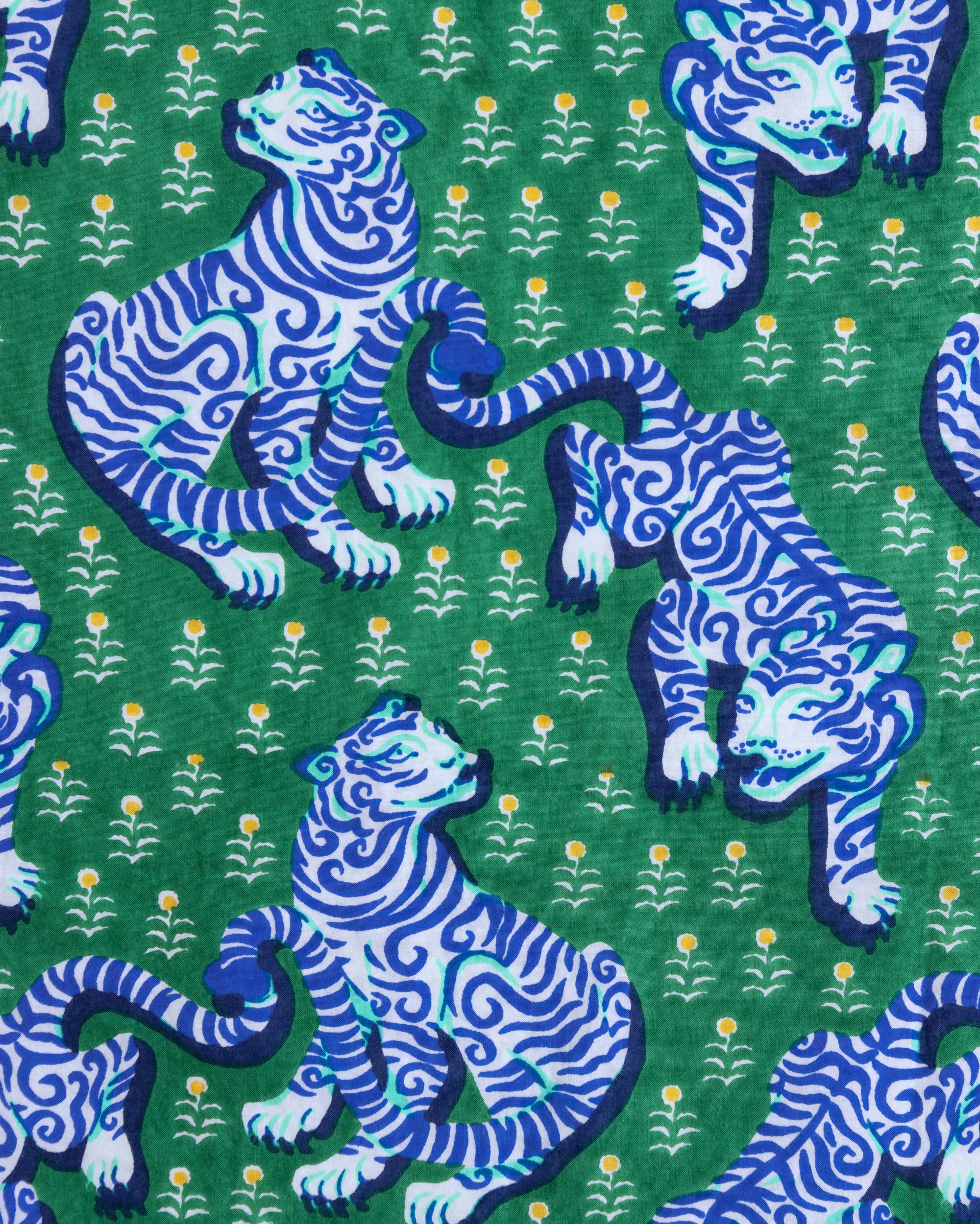 Tiger Queen - Organic Cotton Long Sleeve Pajama Set - Jade