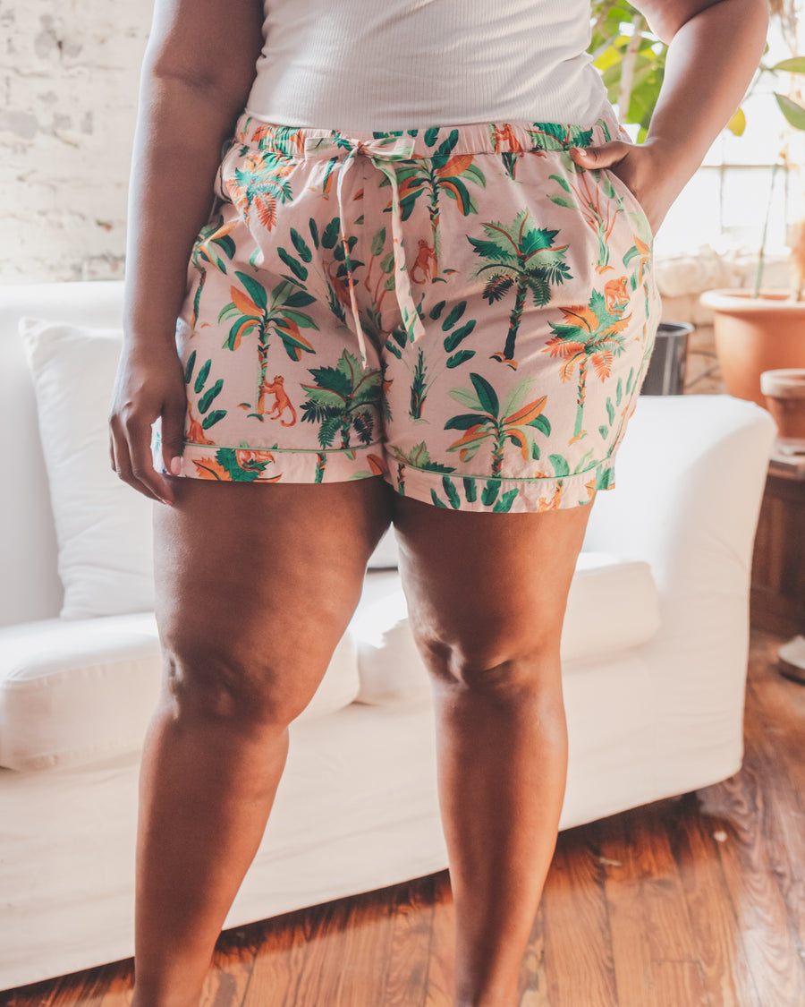 Royal Palms - Pajama Shorts - Blush - Printfresh