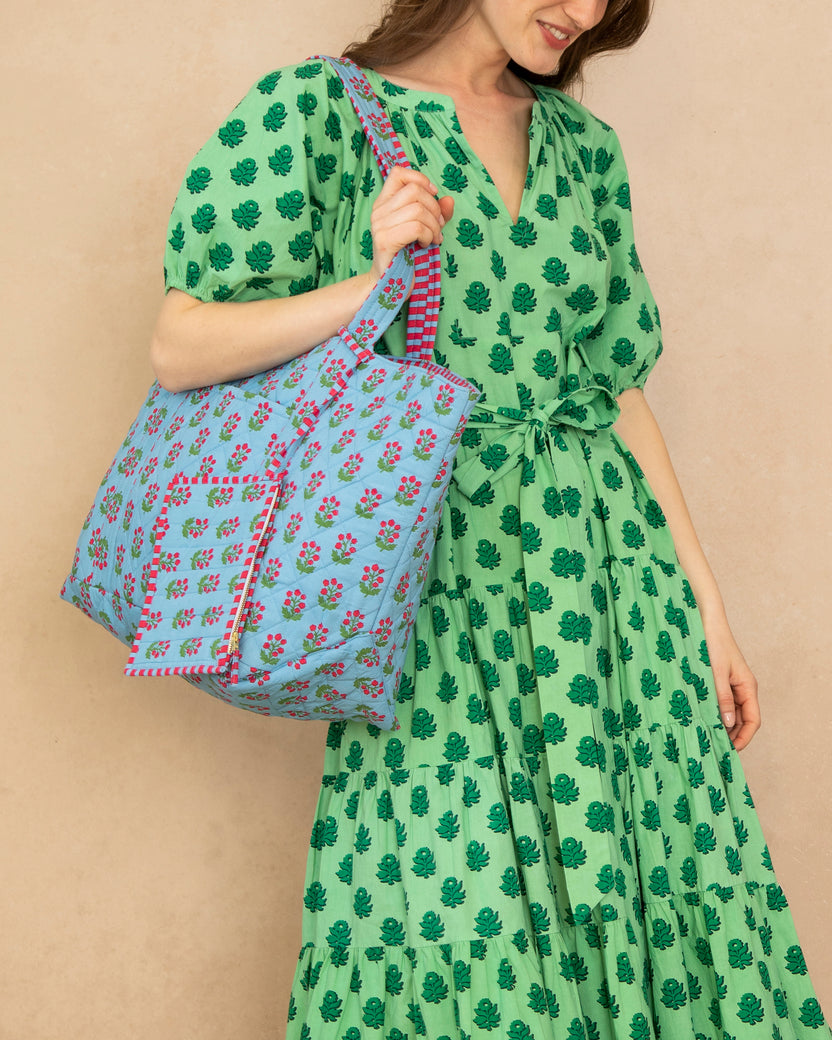 In Bloom - Weekend Bag with Pouch - Denim - Printfresh