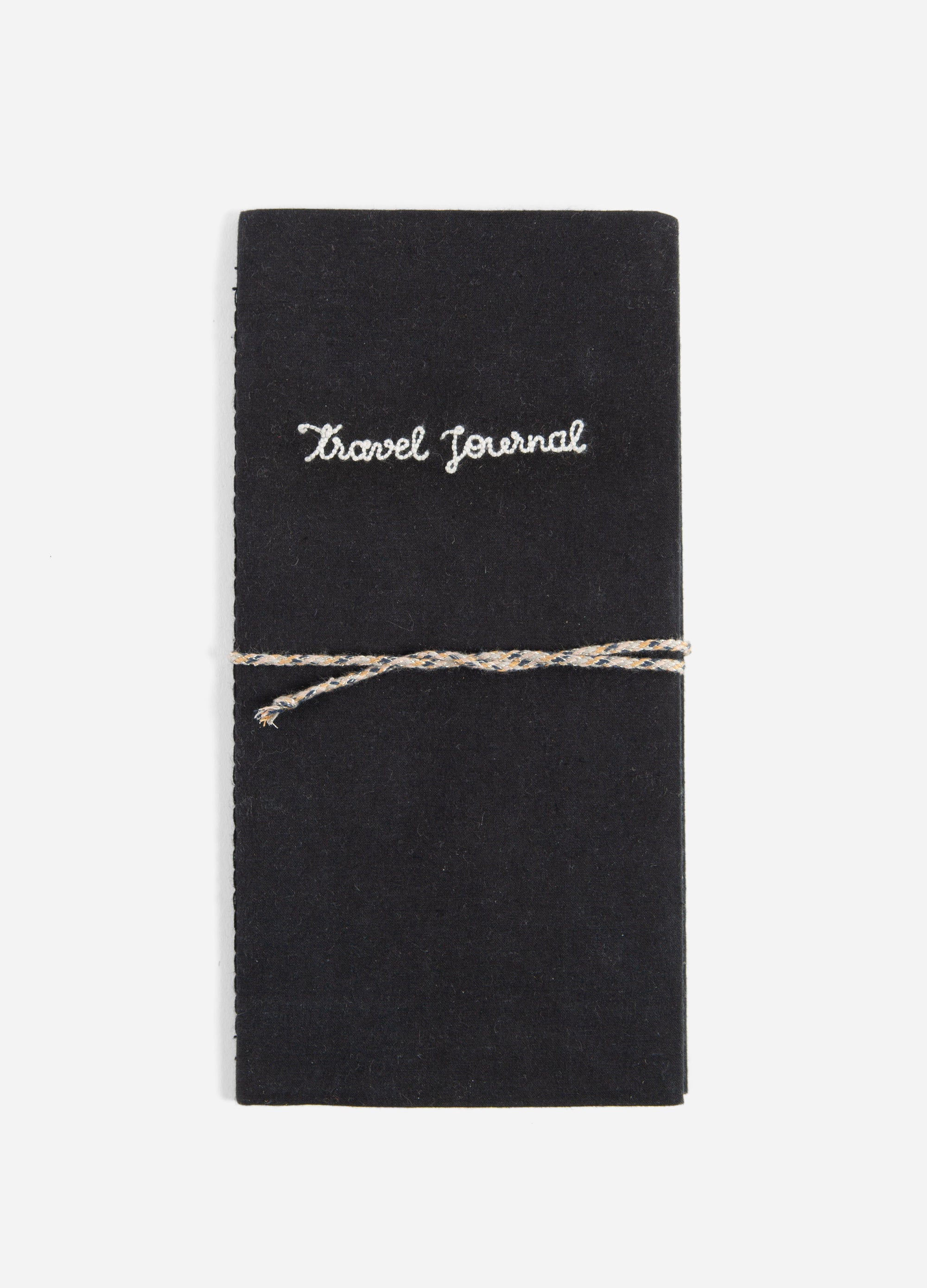 Traveler - Embroidered Cotton Travel Journal - Black - Printfresh