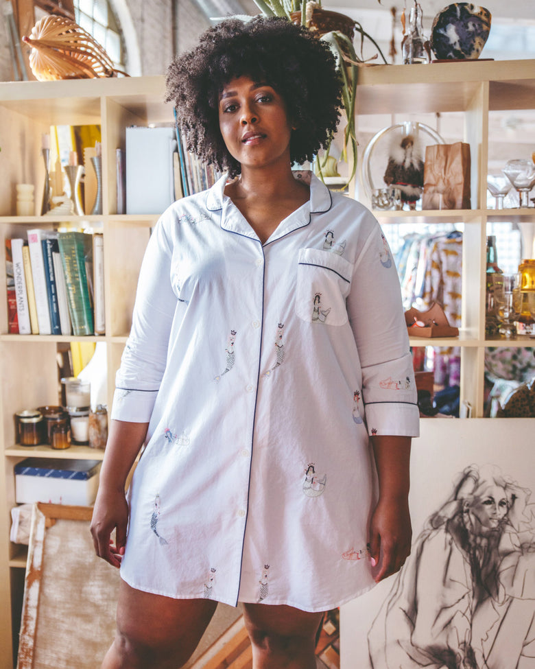 Daughters of Triton - Sleep Shirt - Cloud - Printfresh