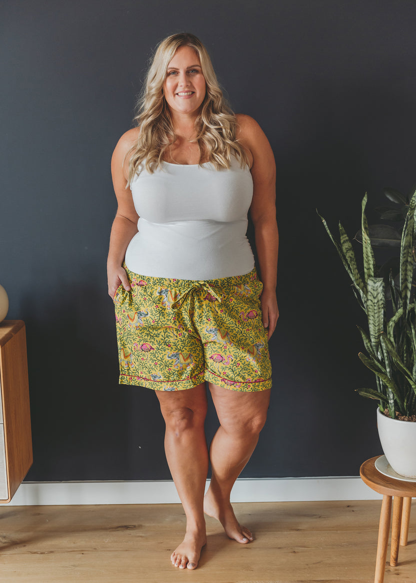 Flamenco - Pajama Shorts - Dandelion - Printfresh