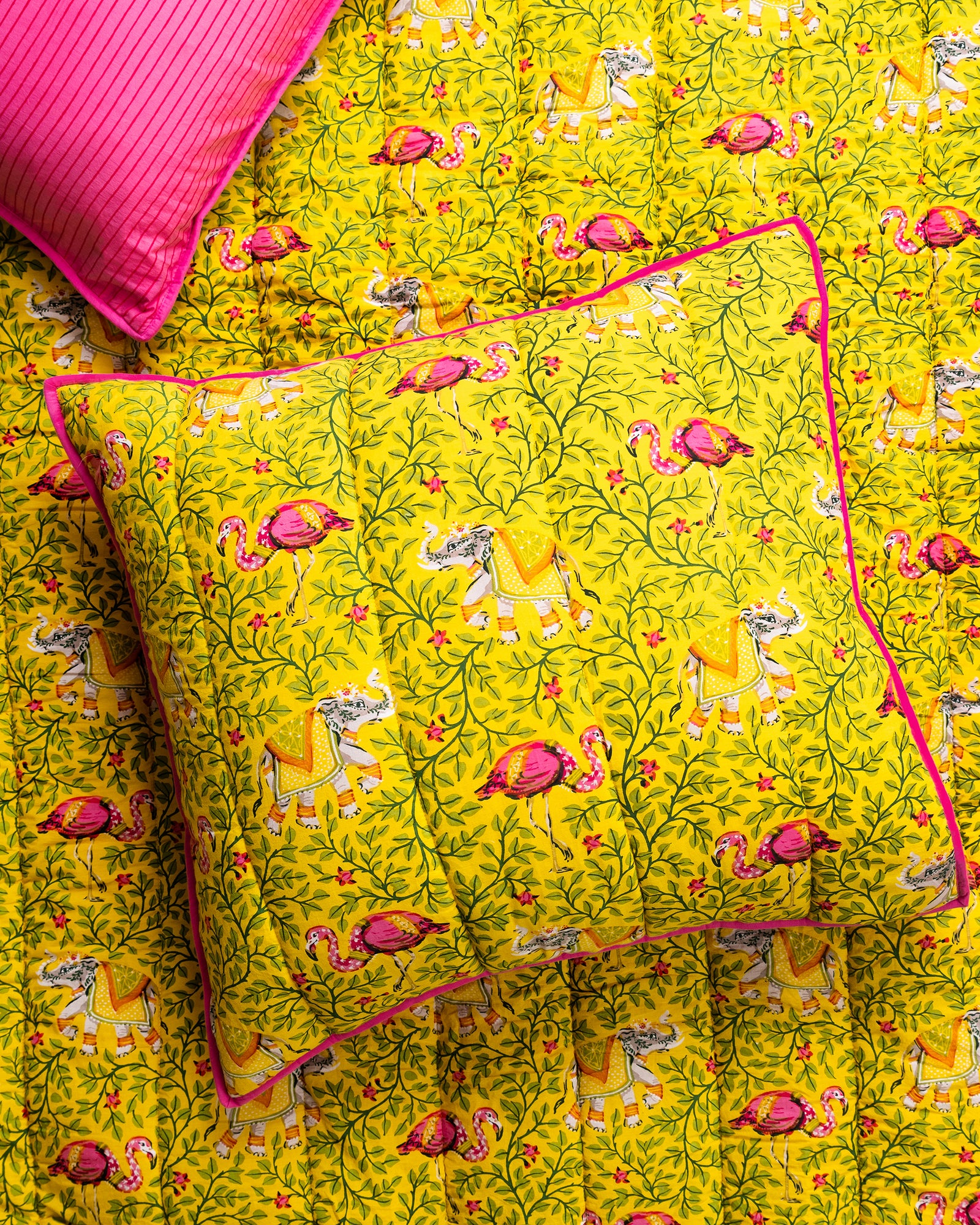 Flamenco - Quilted Sham - Marigold - Printfresh