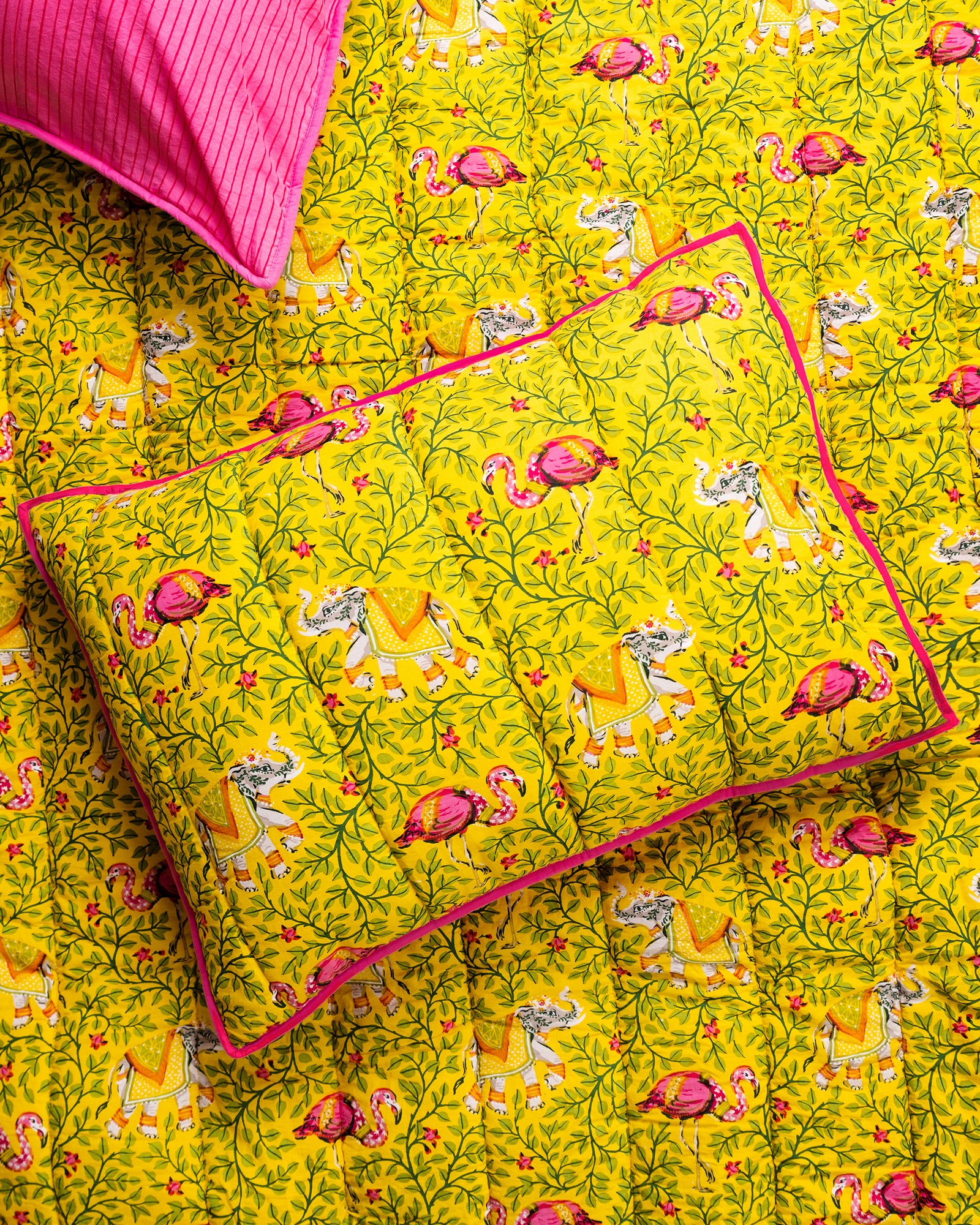 Flamenco - Quilted Sham - Marigold - Printfresh