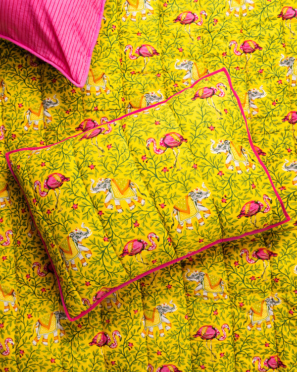 Flamenco - Quilted Sham - Marigold - Printfresh