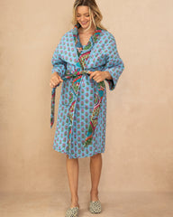 High Horse - Reversible Quilted Robe - Blush Denim - Printfresh