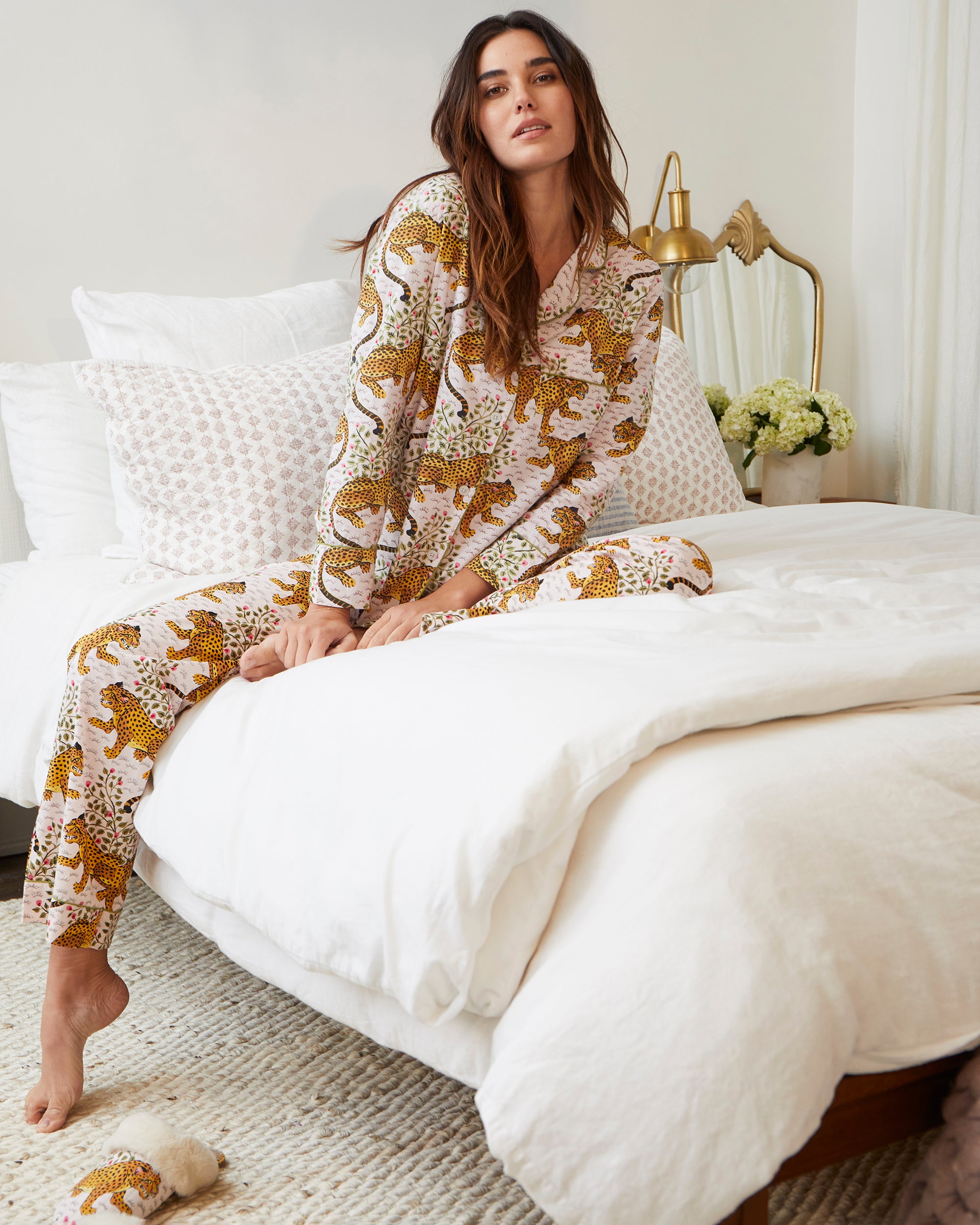 Bagheera - Long Sleeve Cotton PJ Set - Blush  Stylish pajamas, Long sleeve  tops, Long sleeve