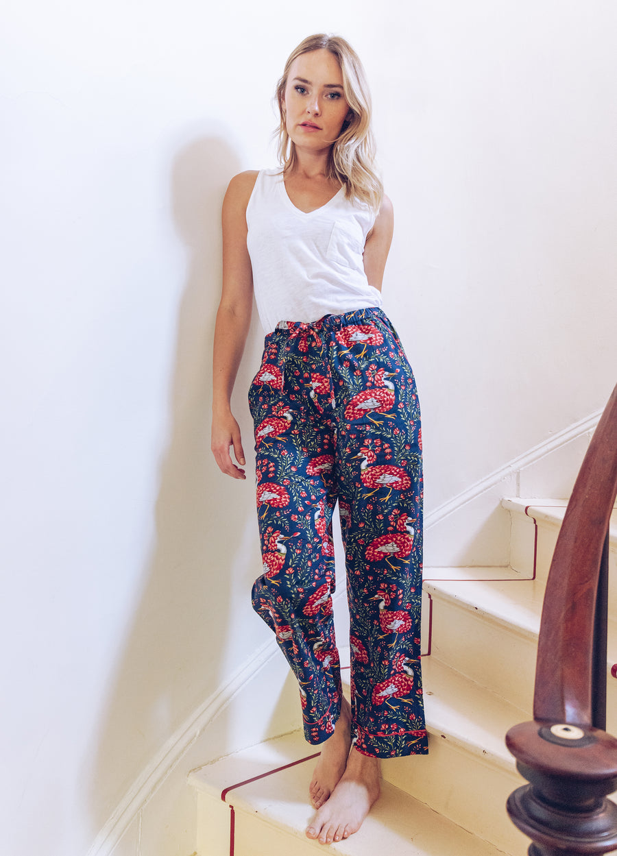 Queen Lotus - Pajama Pants - Indigo - Printfresh