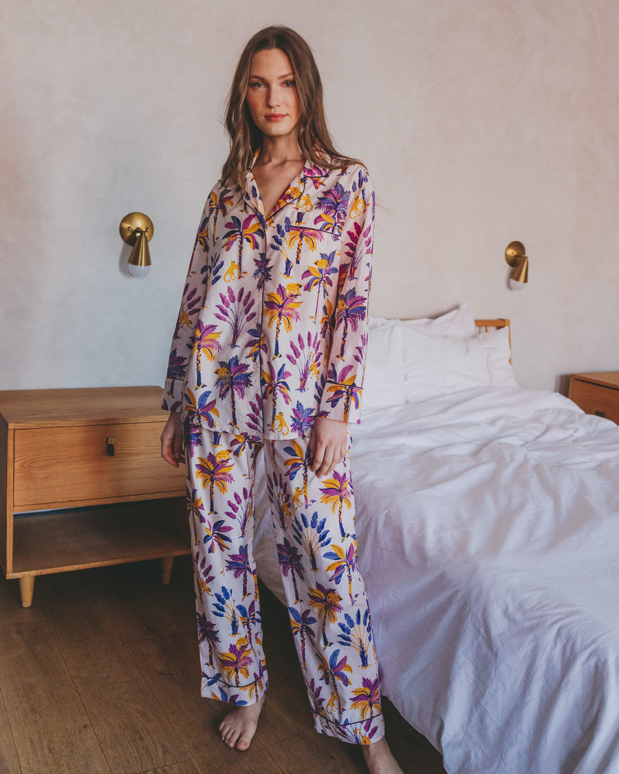 Royal Palms - Long Sleep Set - Amethyst - Printfresh